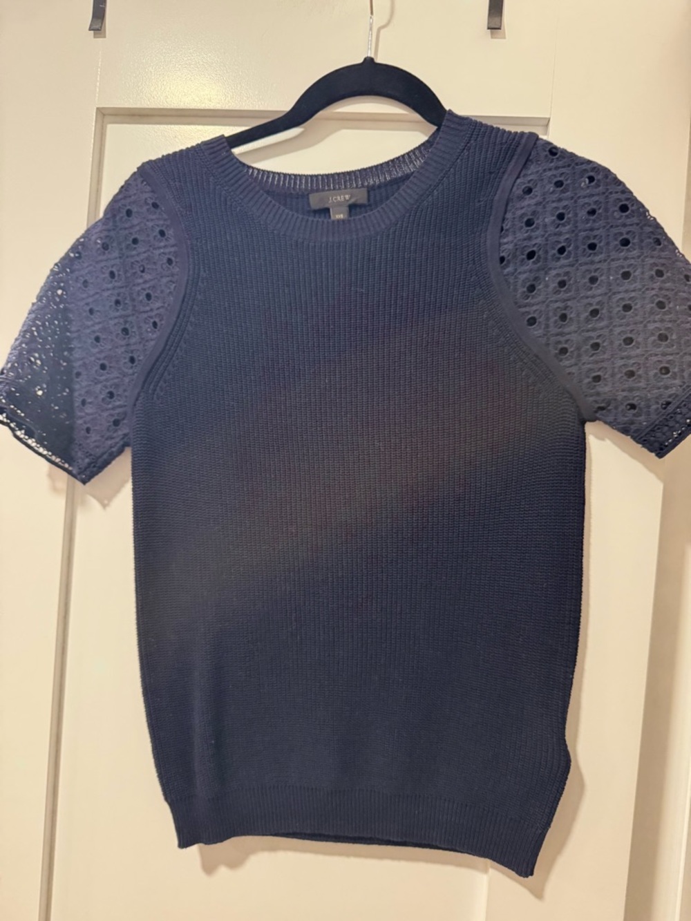 J. Crew Navy Ribbed Knit Sweater Top